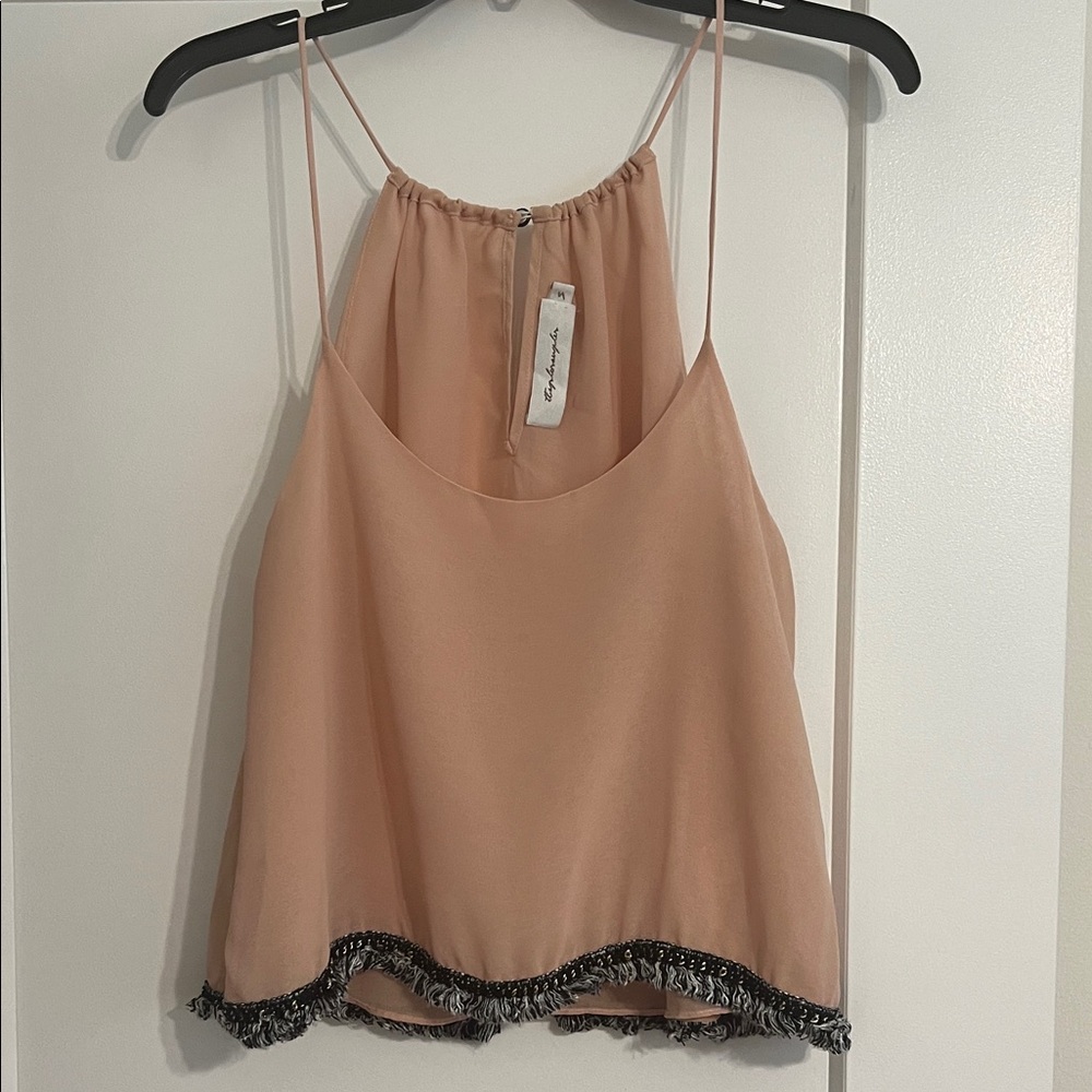 Dusty Rose Camisole with Fringe Hem